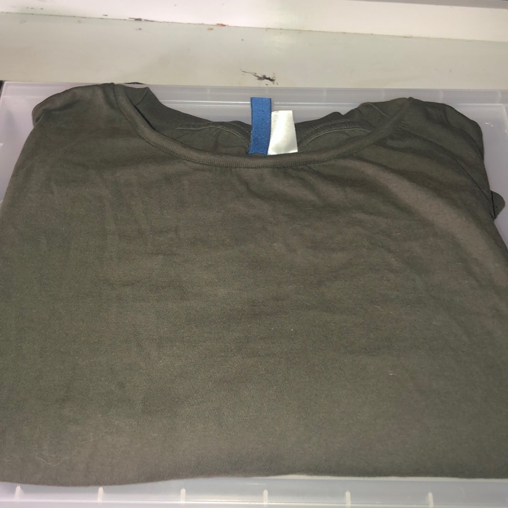 H & M olive green crew neck T - Shirt